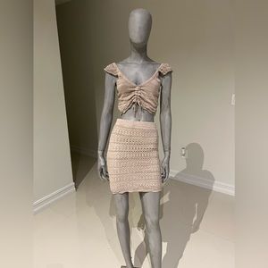 Bcbgeneration Knit set in beige size XS Skirt and small top